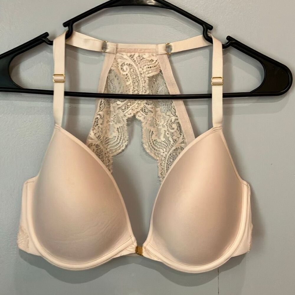 Thirdlove Lace Racerback 32E/34D Blush Nude Open Front Closure #768